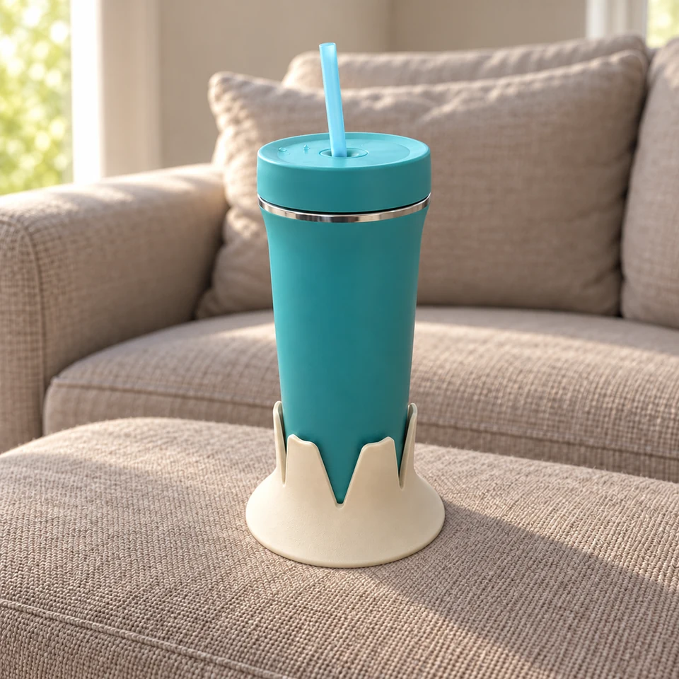 Compatible tapered tumbler seated in Steadi